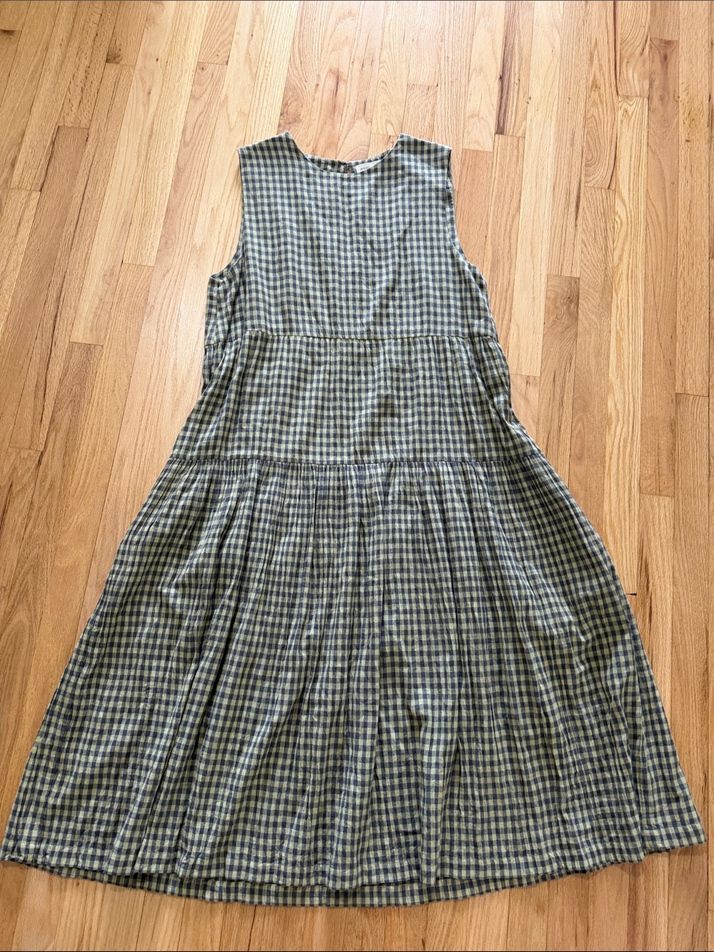 Micaela Greg Tier Dress in Gingham Sz L